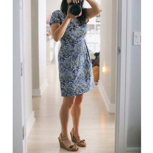 !Sold! Peacock Paisley Dress J. Crew Womens Size 4 - Picture 7 of 8